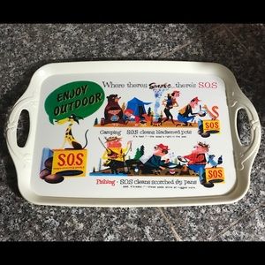 SOS Brand serving tray.  1960's